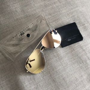 Quay x Desi Perkins Mirrored Gold Aviators